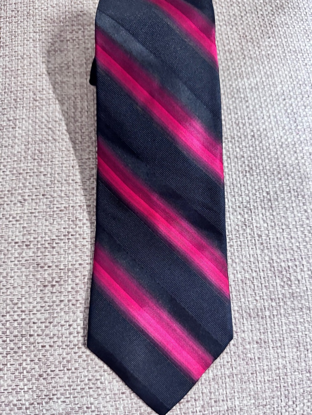 Express Black Tie with Magenta Diagonal Stripes